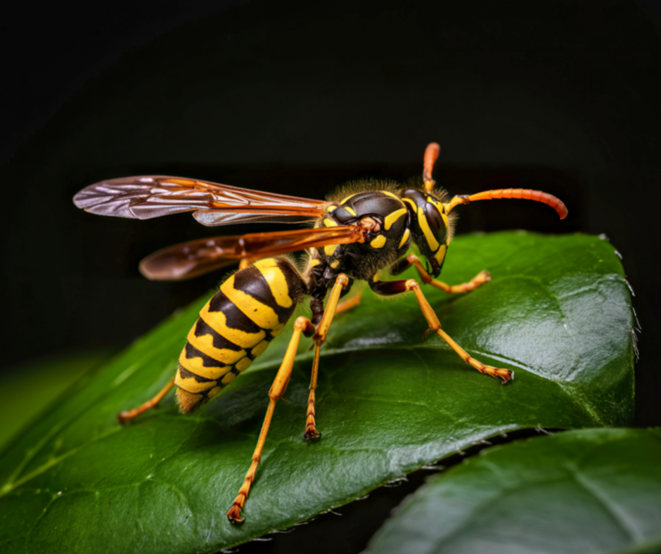 yellow jacket on leaf